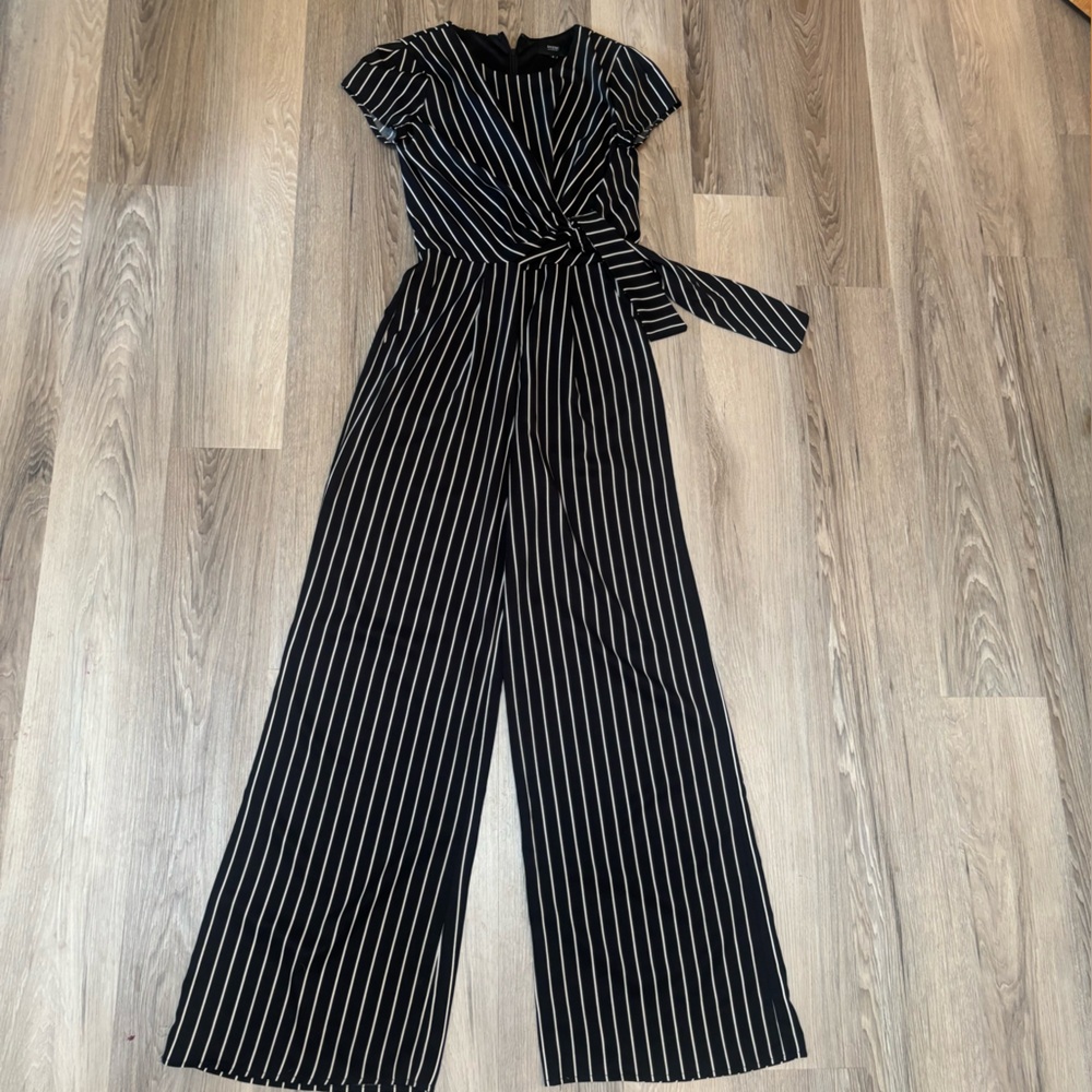 Pinstripe Wide Leg Jumpsuit